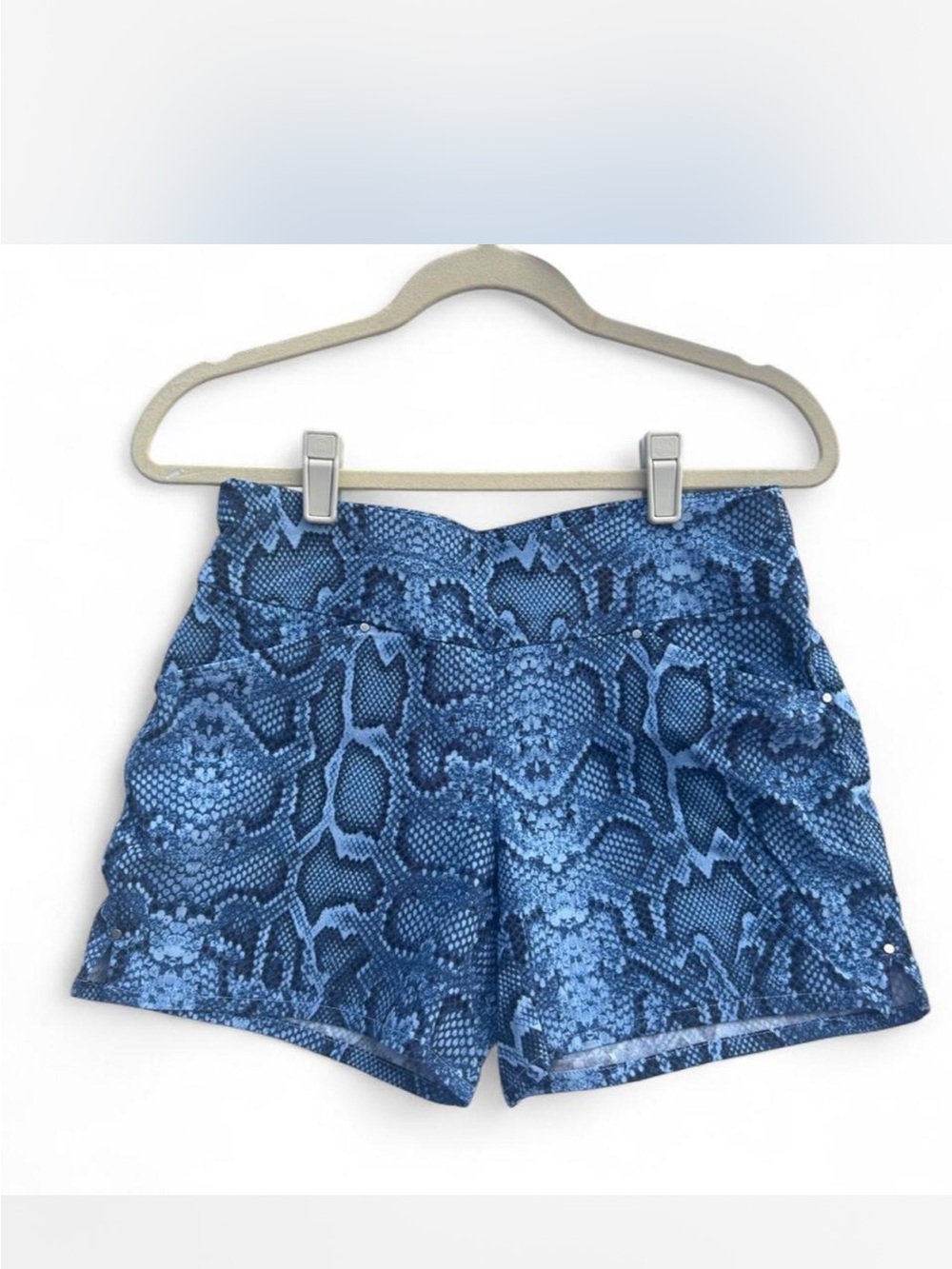 INC International Concepts Blue Snake Print Women Shorts